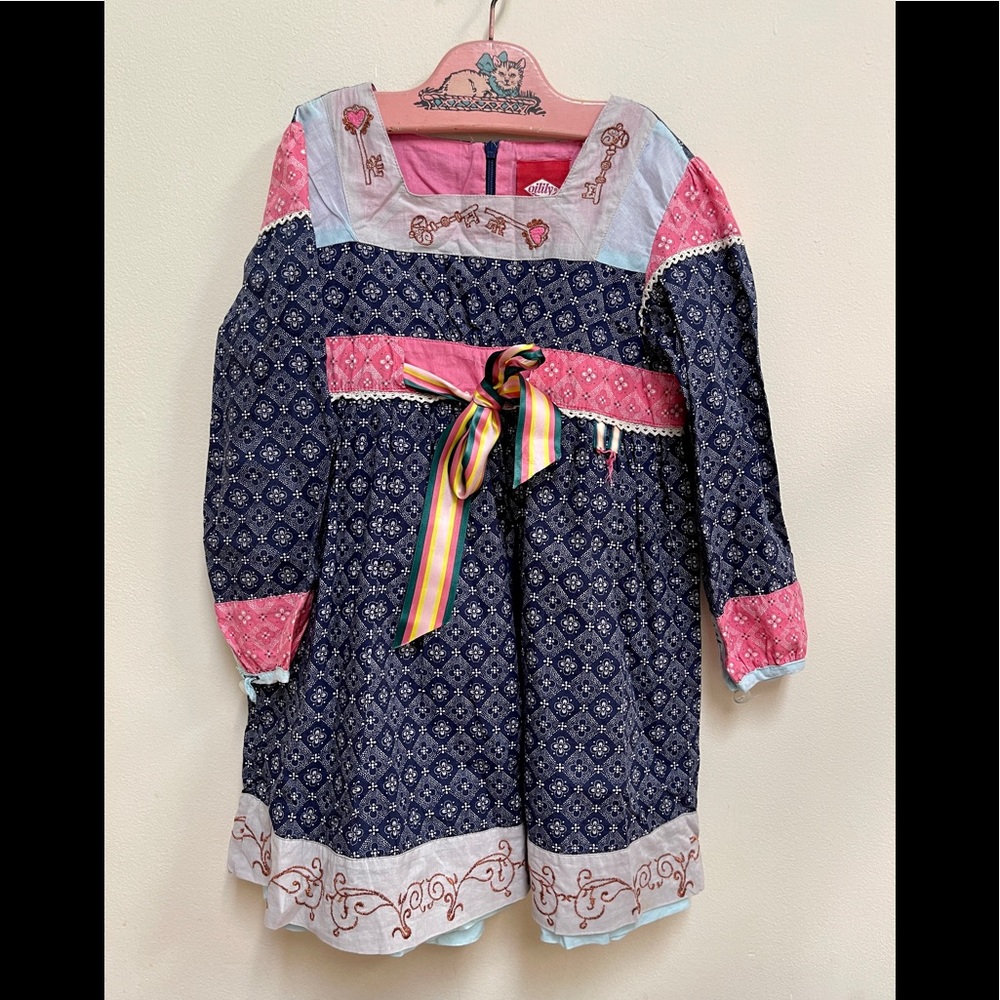 Oilily Navy and Pink Cotton Dress   6